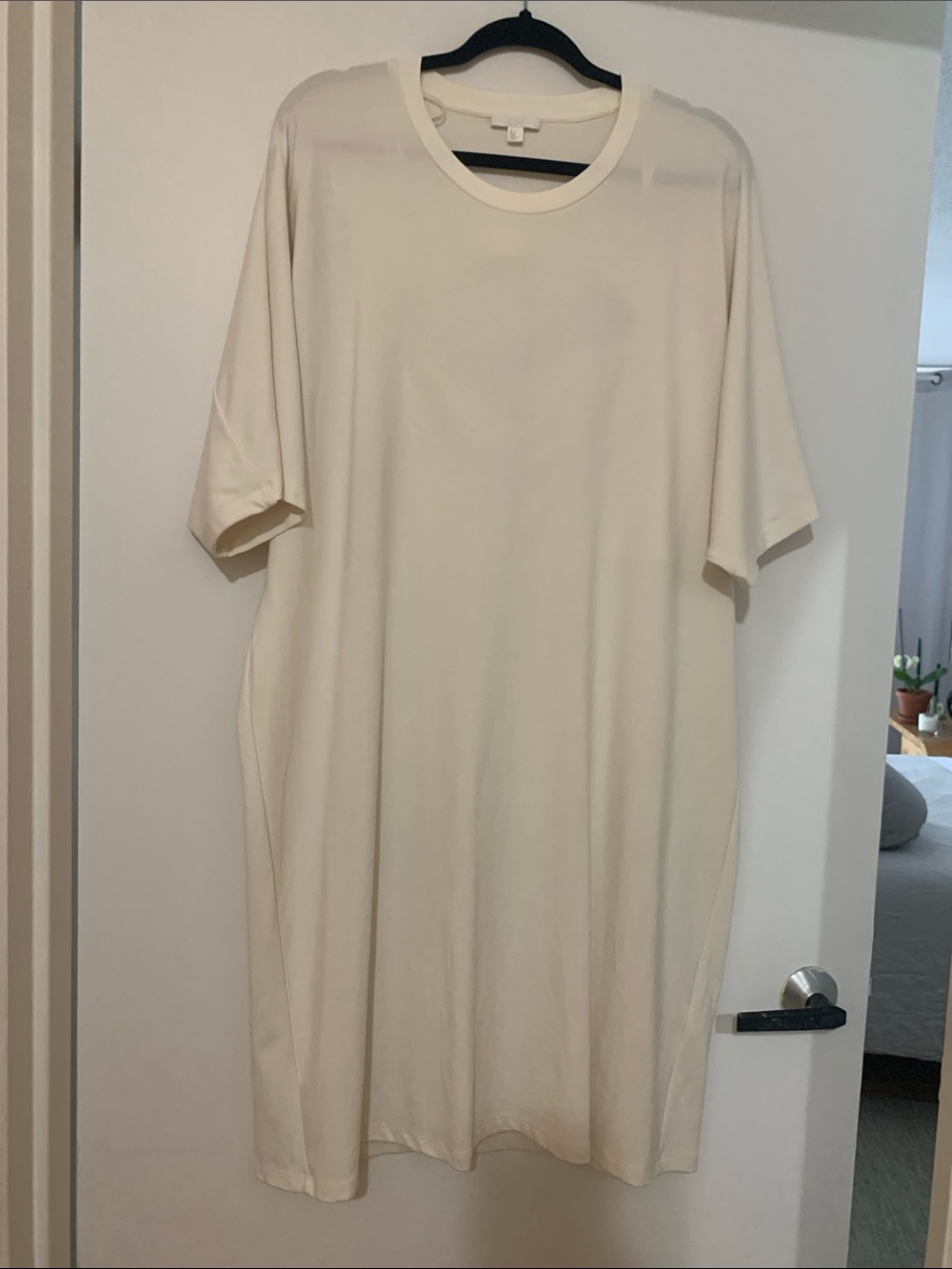 COS Cream Oversized T-Shirt Dress